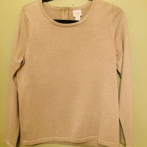 Chico's Size 1 Womens Gold Sparkle Top
